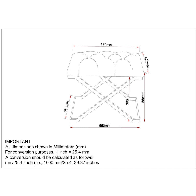 Banc individuel contemporain ivoire et or 22 avec capitonnage à boutons