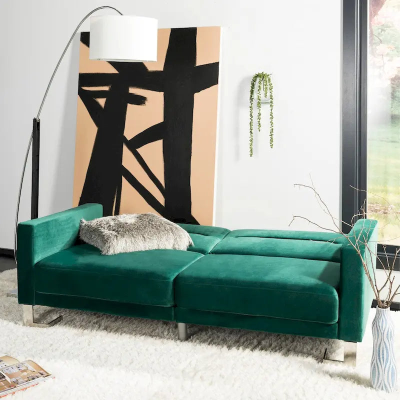 Modernes, zweitiliges, klappbares Schlafsofa in Beige