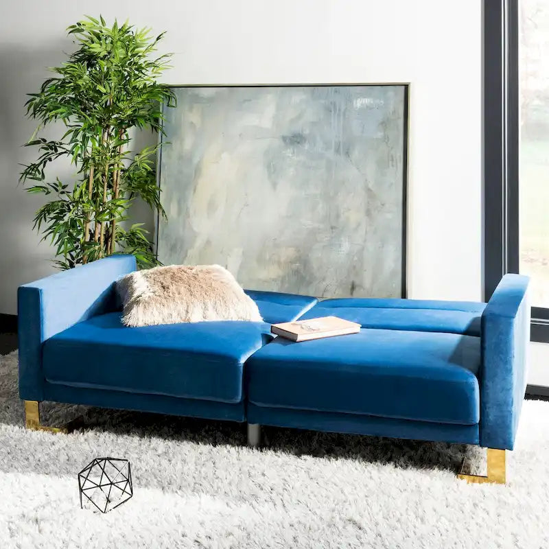 Modernes, zweitiliges, klappbares Schlafsofa in Beige