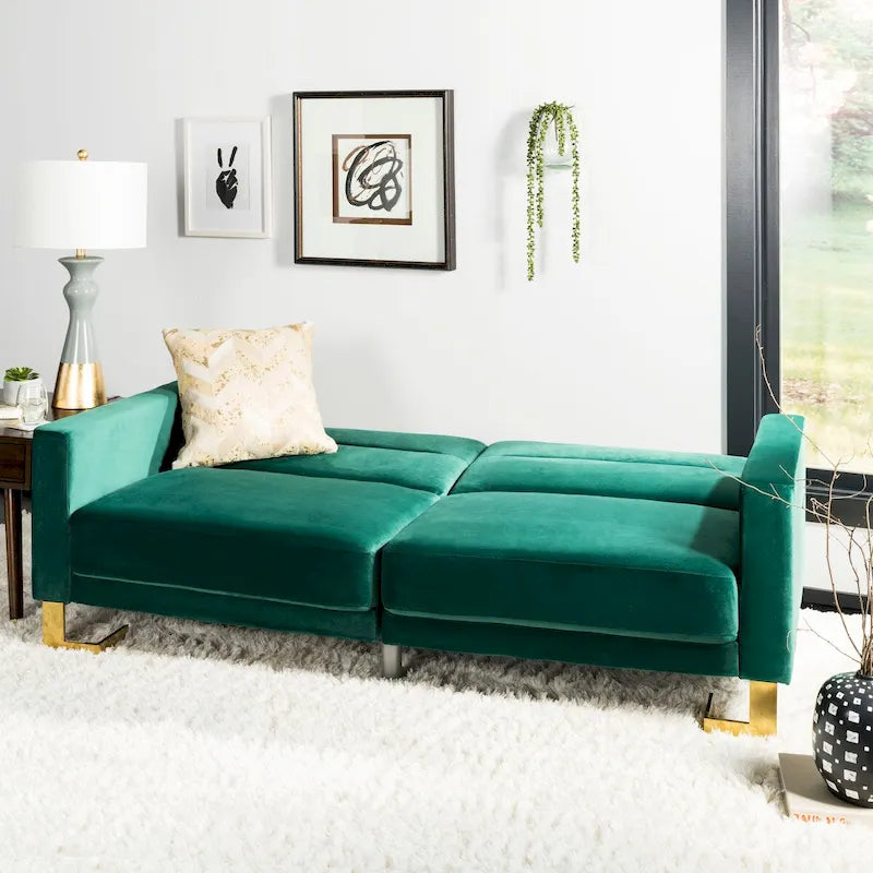 Modernes, zweitiliges, klappbares Schlafsofa in Beige