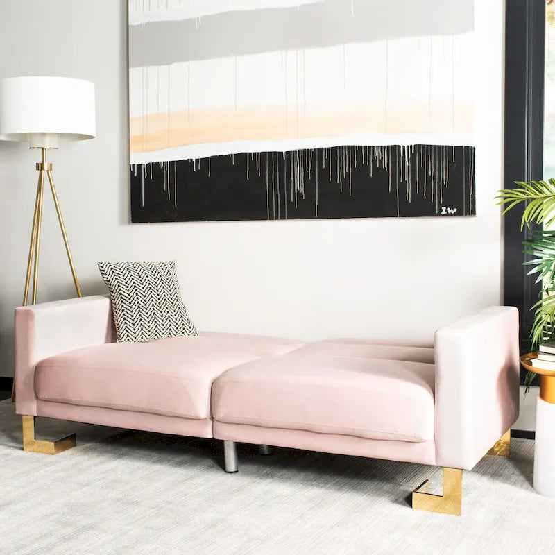 Modernes, zweitiliges, klappbares Schlafsofa in Beige