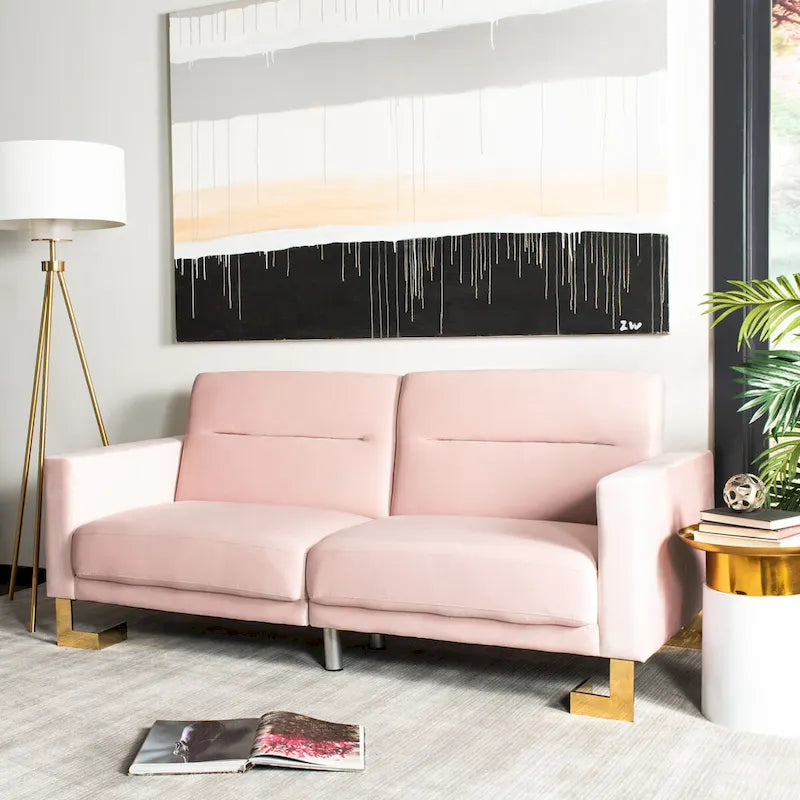 Modernes, zweitiliges, klappbares Schlafsofa in Beige