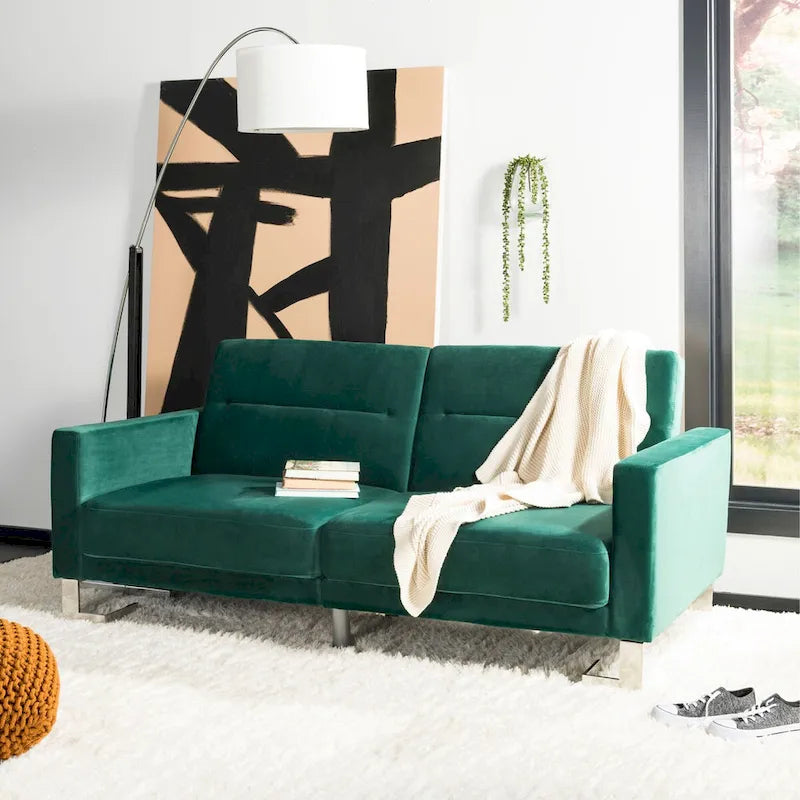 Modernes, zweitiliges, klappbares Schlafsofa in Beige