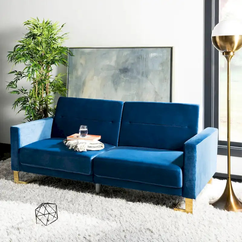 Modernes, zweitiliges, klappbares Schlafsofa in Beige