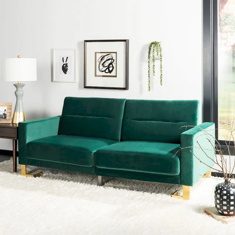 Modernes, zweitiliges, klappbares Schlafsofa in Beige