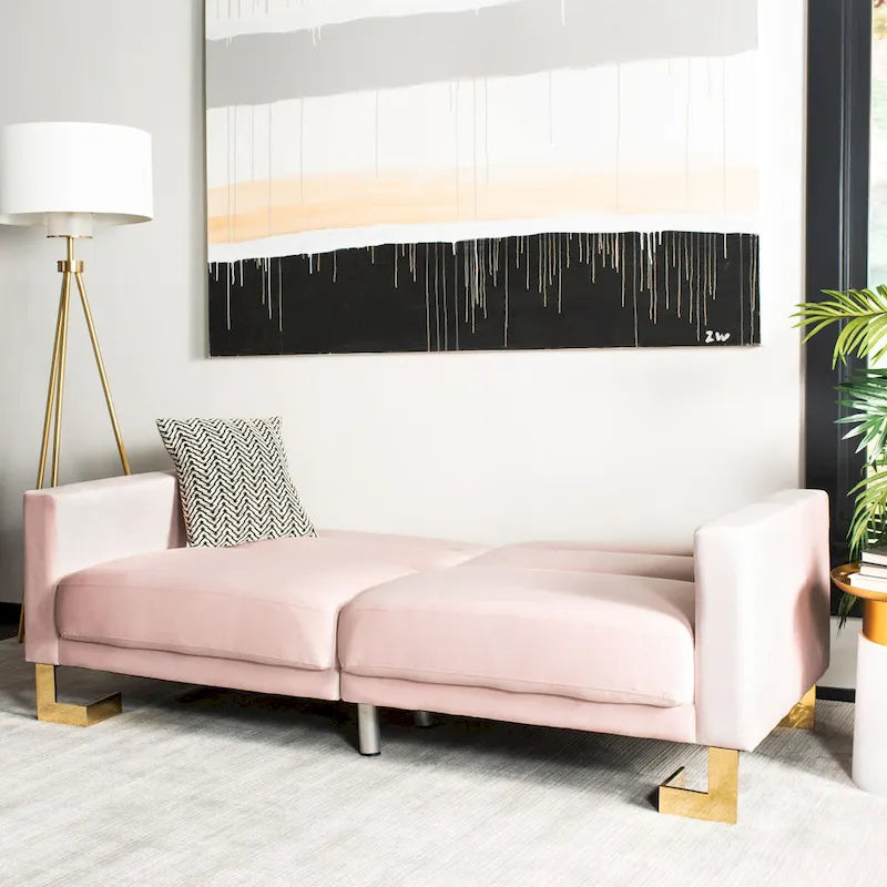 Modernes, zweitiliges, klappbares Schlafsofa in Beige