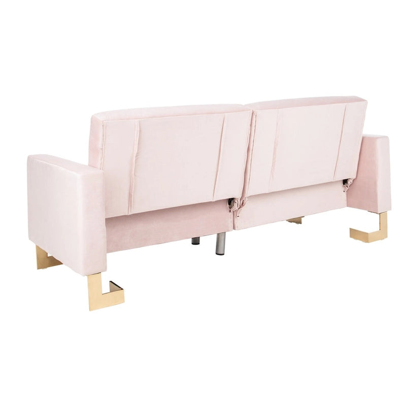 Modernes, zweitiliges, klappbares Schlafsofa in Beige