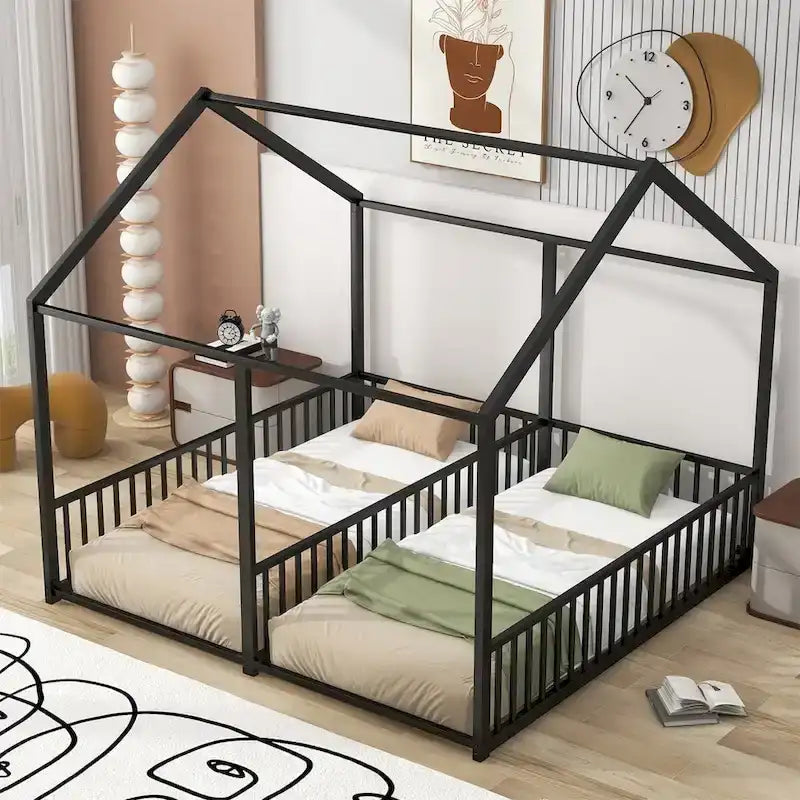 Metal Twin Size House Platform Beds