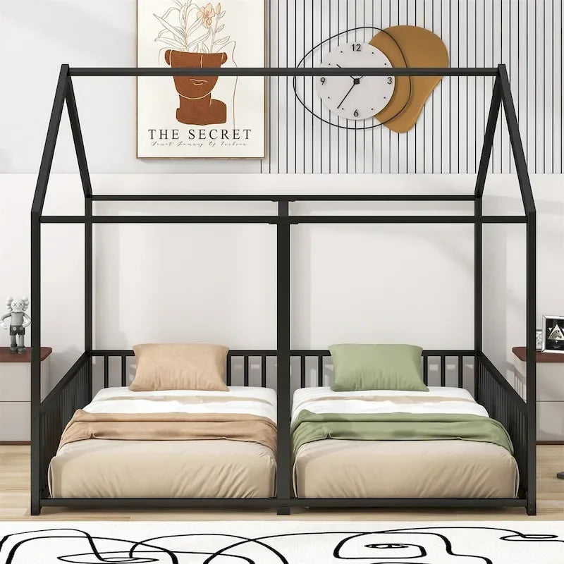 Metal Twin Size House Platform Beds