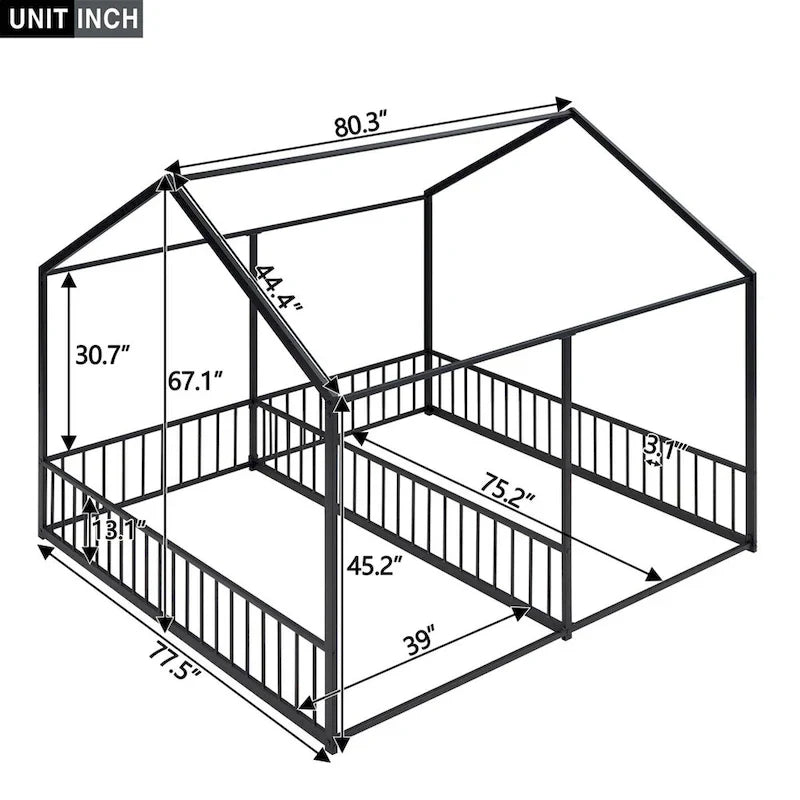Metal Twin Size House Platform Beds