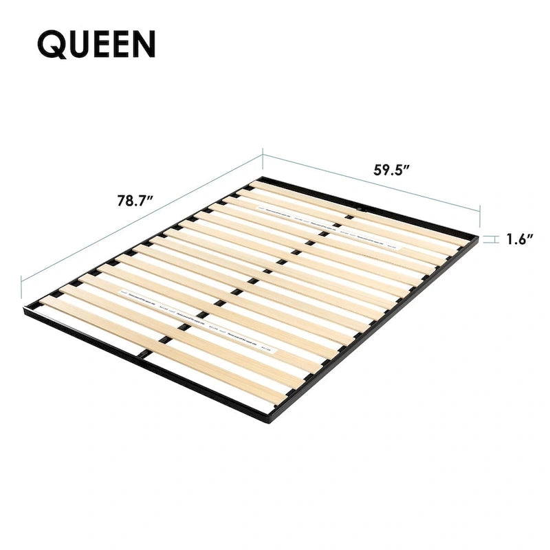 Planche de lit métallique de 1.6 pouce avec lattes en bois