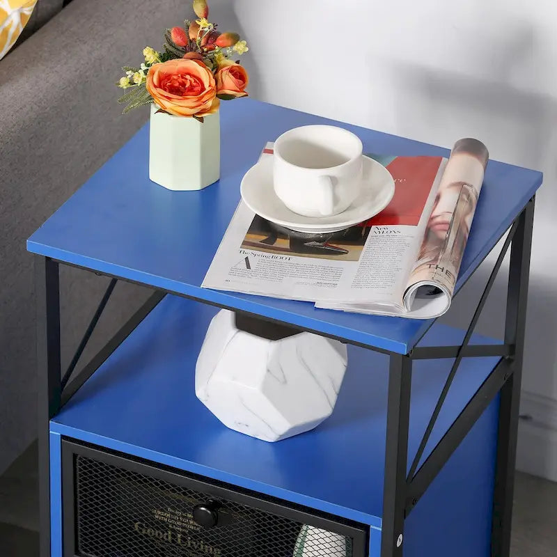 Nachttisch mit 2 Schubladen und Ablage für das Schlafzimmer, kleine Nachttische, Beistelltisch