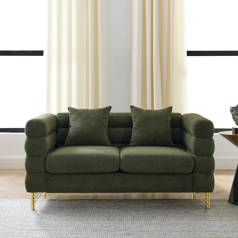 Oversized 2-Seater Deep Seating Loveseat Sofa with 2 Pillows