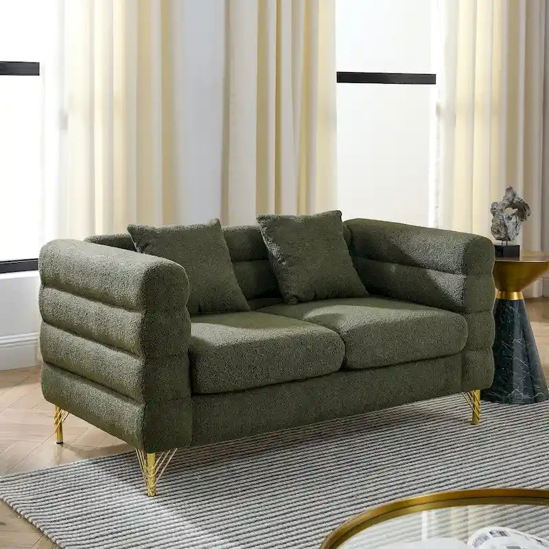 Übergroßes tiefes 2-Sitzer-Loveseat-Sofa mit 2 Kissen