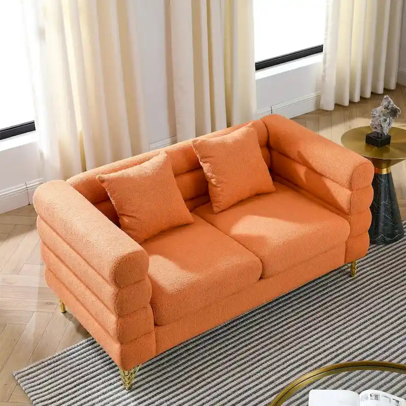 Canapé 2 places surdimensionné à assise profonde avec 2 coussins