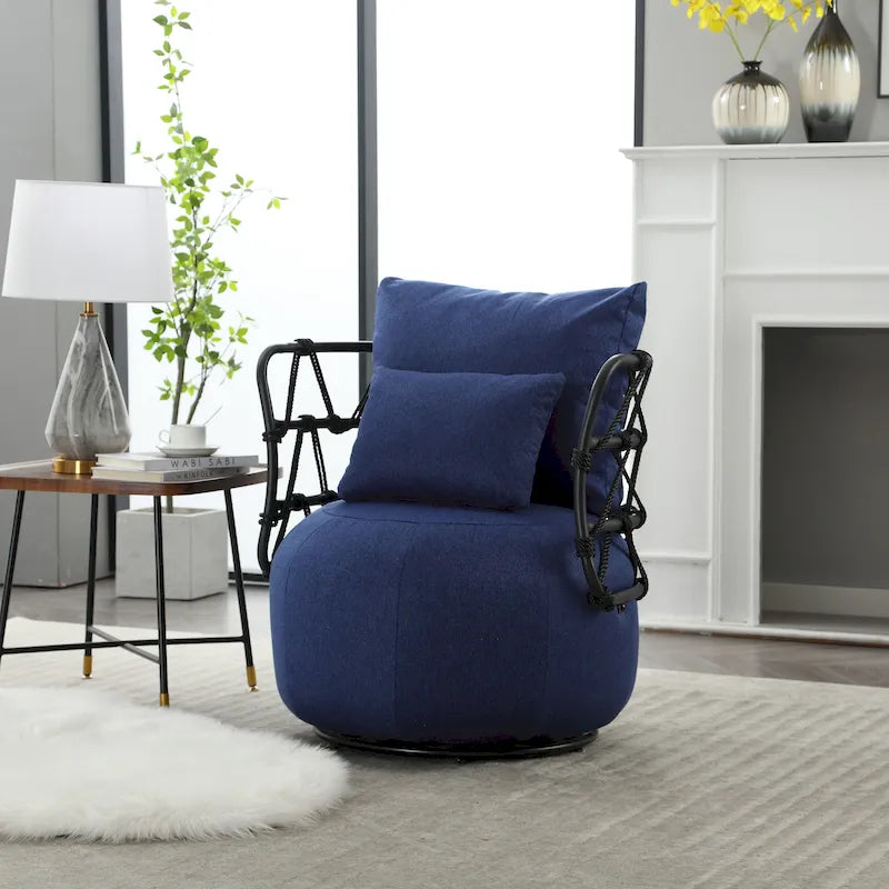 Upholstered Swivel Accent Chair Living Room Chair
