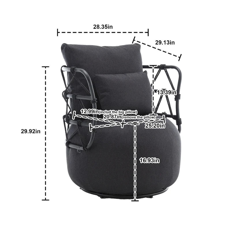 Upholstered Swivel Accent Chair Living Room Chair