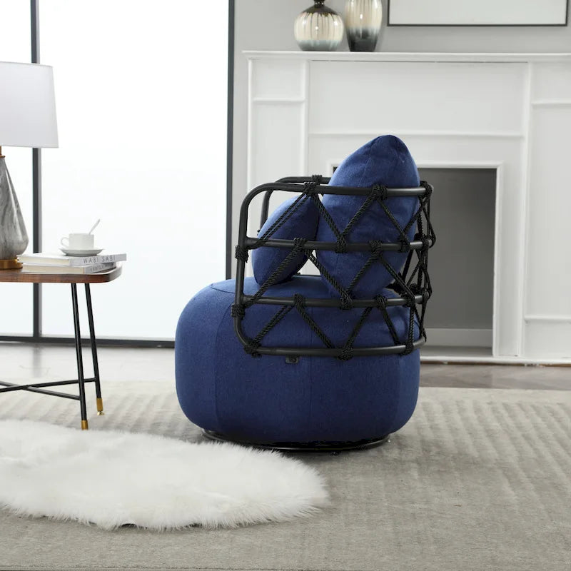 Upholstered Swivel Accent Chair Living Room Chair