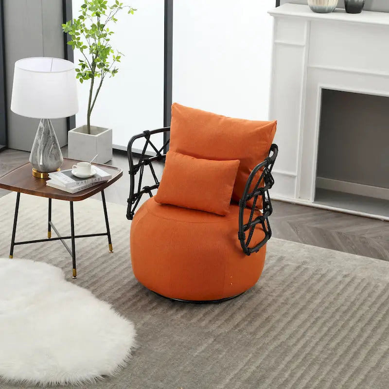Upholstered Swivel Accent Chair Living Room Chair