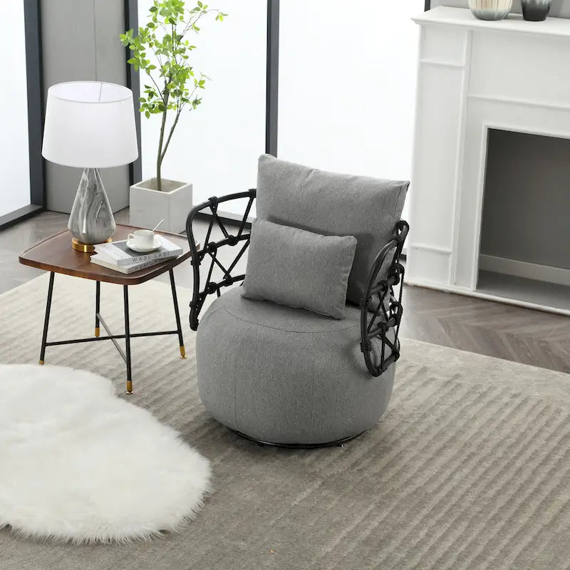 Upholstered Swivel Accent Chair Living Room Chair
