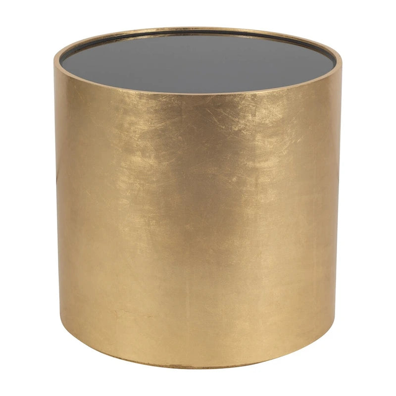 Modern Glam Wood Round Glass Coffee and End Table