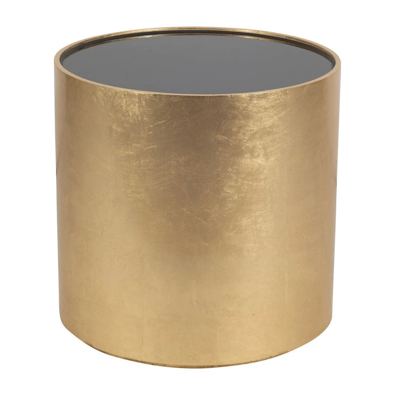 Table basse et table d’appoint rondes en bois et verre, glamour moderne
