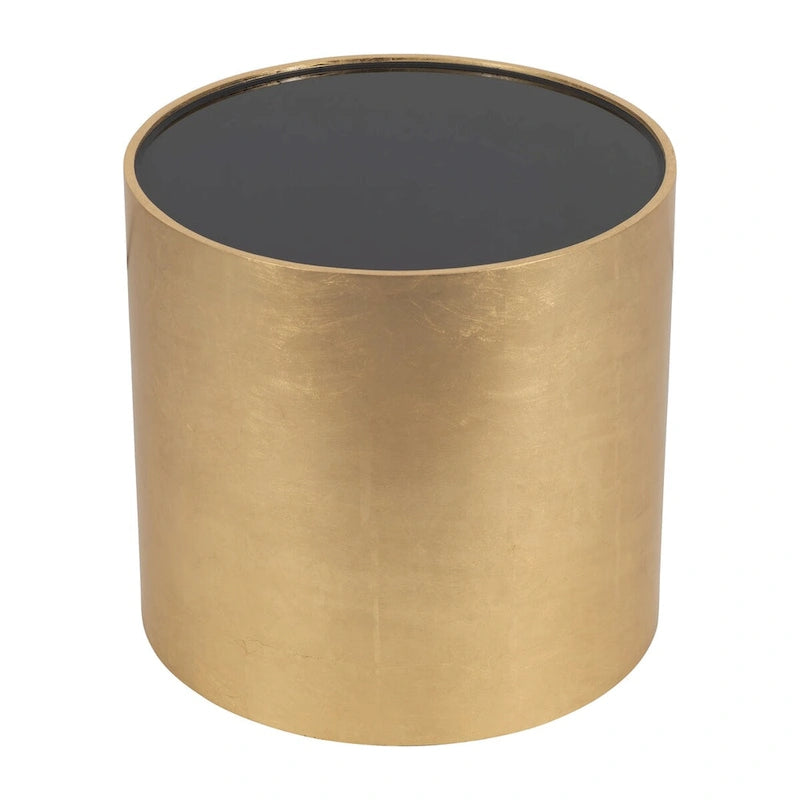 Modern Glam Wood Round Glass Coffee and End Table
