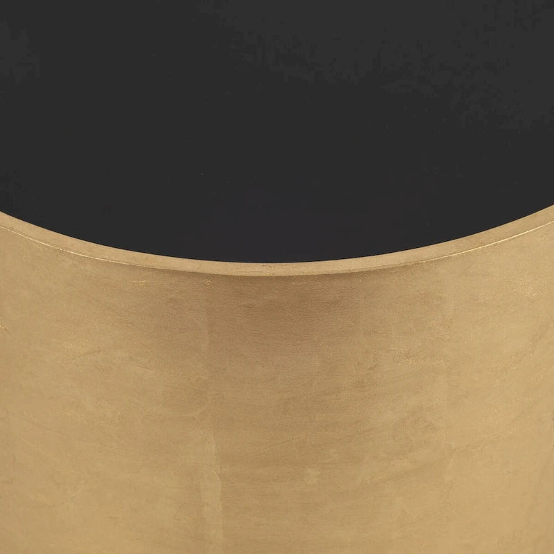 Modern Glam Wood Round Glass Coffee and End Table