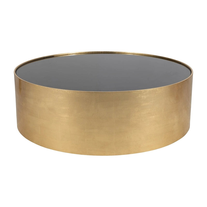 Modern Glam Wood Round Glass Coffee and End Table