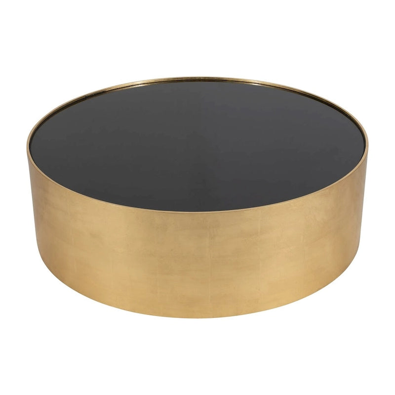 Modern Glam Wood Round Glass Coffee and End Table