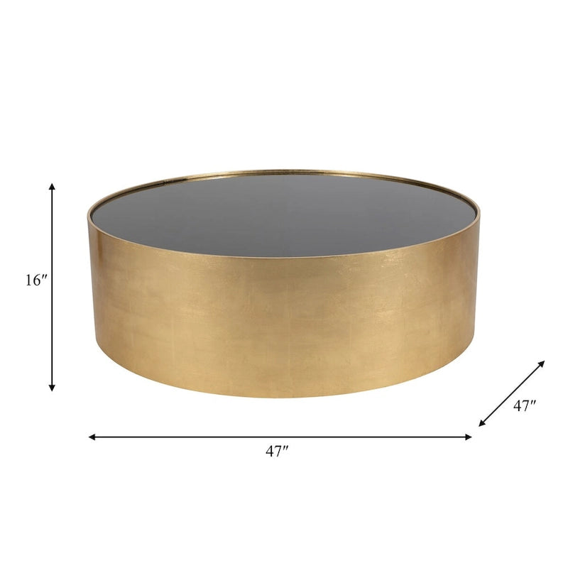 Modern Glam Wood Round Glass Coffee and End Table