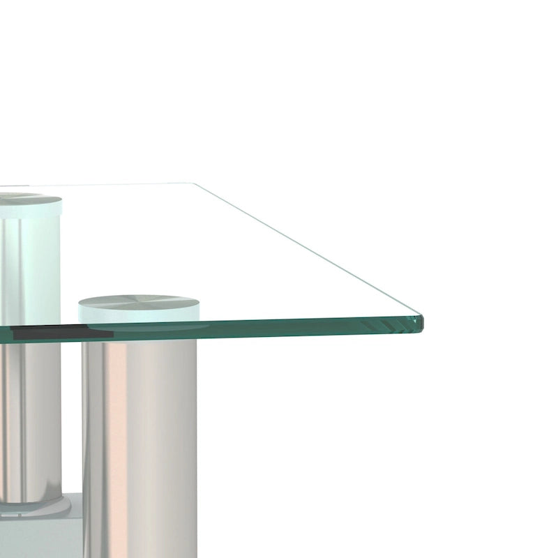 Moderner quadratischer Beistelltisch aus gehärtetem Glas, Tee- und Couchtisch - 17.72L x 17.72 W x 20.5 H,