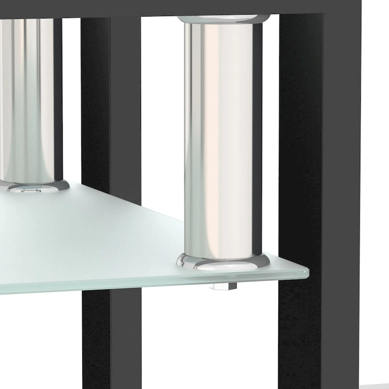 Table à thé moderne en verre trempé, table basse, table de bout carrée - 17.72L x 17.72 W x 20.5 H,