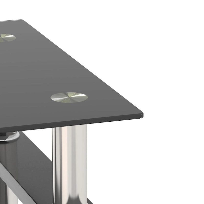 Table à thé moderne en verre trempé, table basse, table de bout carrée - 17.72L x 17.72 W x 20.5 H,