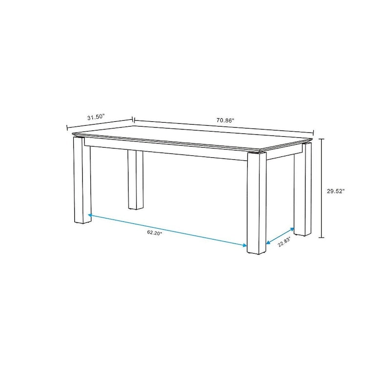 Table à manger moderne en bois massif 70.86