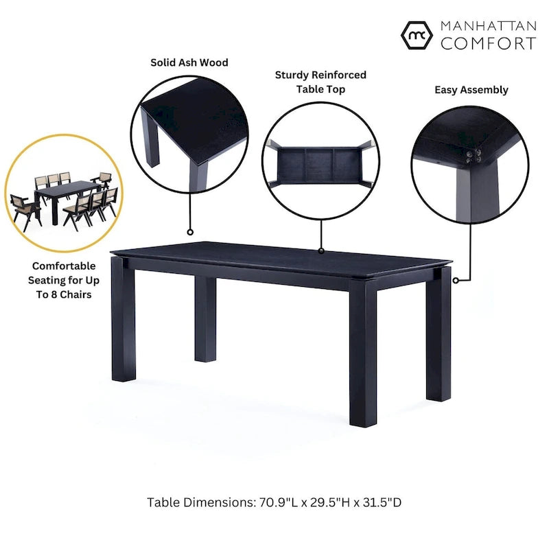 Modern 70.86 Solid Wood Dining Table