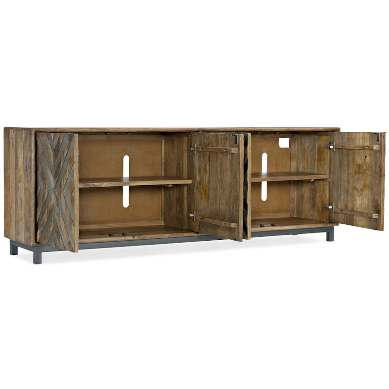 Meuble console multimédia à 4 portes - 86W x 30H x 18D