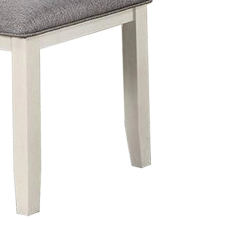 Chaise latérale classique de salle à manger de 24 pouces, assise rembourrée, lot de 2, gris, blanc
