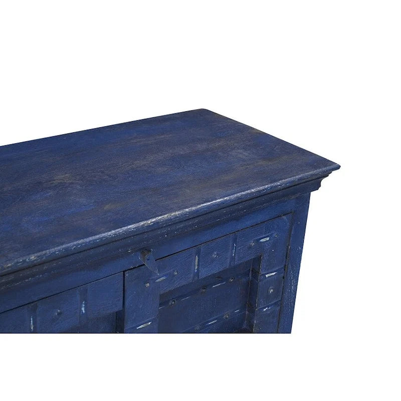 Buffet en bois bleu avec portes, 72