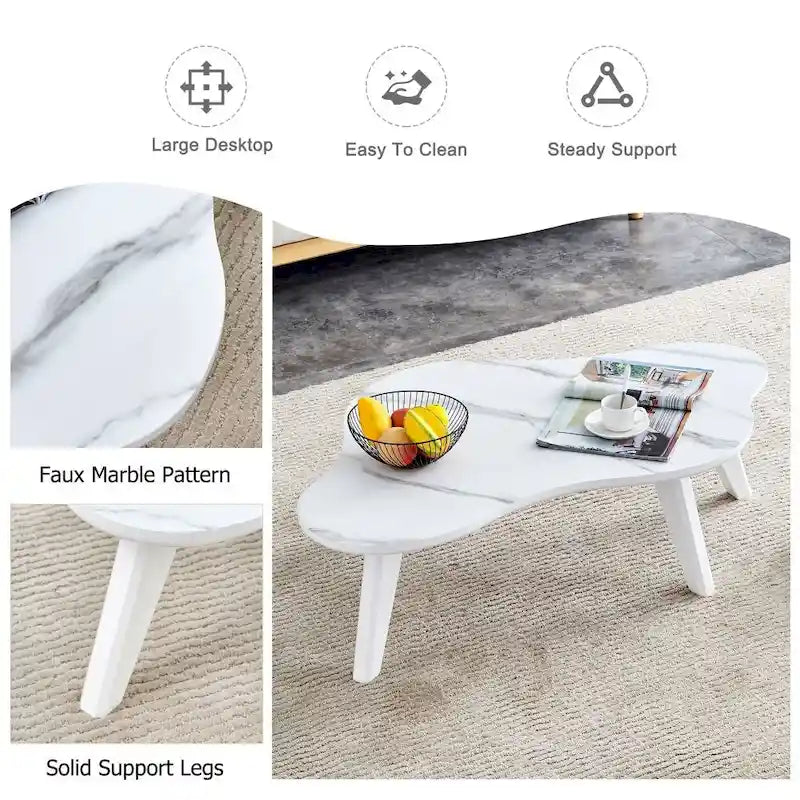 Table basse moderne minimaliste en forme de nuage